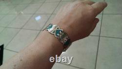 An Old/Vintage Ladies Indian Stainless Steel Blue Topaz Bracelet