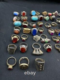 Ancient near eastern old antique mixed 60 peace rings all Original Peace