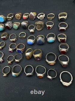 Ancient near eastern old antique mixed 60 peace rings all Original Peace