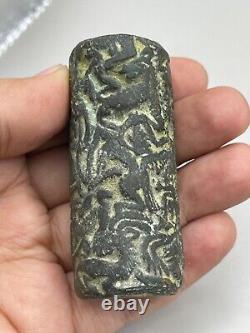 AncientGreek Antique Near East Old Bronze Cylinder big Bead Seal Circa 250BC