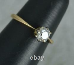 Antique 0.60ct Old Cut Diamond 18ct Gold and Platinum Solitaire Engagement Ring
