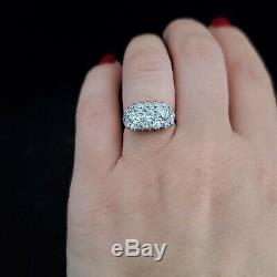 Antique 1.6ct Old European Diamond Cluster Ring Platinum 14k Gold Edwardian Gift