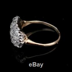 Antique 1.6ct Old European Diamond Cluster Ring Platinum 14k Gold Edwardian Gift