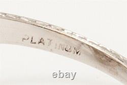 Antique $10K 1.72ct VS I Old Euro Diamond Blue Sapphire Platinum Filigree Ring
