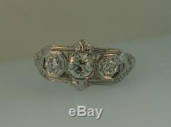 Antique 14K Old Mine Cut Diamond Art Deco Ring-1.02ctw