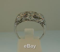 Antique 14K Old Mine Cut Diamond Art Deco Ring-1.02ctw