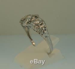 Antique 14K Old Mine Cut Diamond Art Deco Ring-1.02ctw