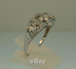 Antique 14K Old Mine Cut Diamond Art Deco Ring-1.02ctw