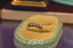 Antique 14K yellow gold 5 stone. 56 tcw old mine diamond ring sz 4.75 sizable