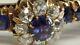 Antique 14k Gold Untreated Sapphires & Old Mine Cut Diamonds Gia Cert Bangle