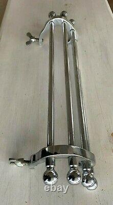 Antique 15 Chrome Brass Sink Towel Bar Rack Clamp On Vtg Bathroom Old 24-21J