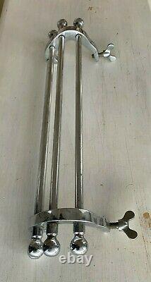 Antique 15 Chrome Brass Sink Towel Bar Rack Clamp On Vtg Bathroom Old 24-21J