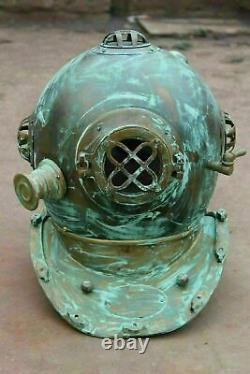 Antique 18 Old Diving Vintage Boston Scuba U. S Navy Deep Sea Diver Helmet Gift