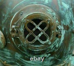 Antique 18 Old Diving Vintage Boston Scuba U. S Navy Deep Sea Diver Helmet Gift