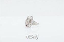 Antique 1920s $6000 2ct Old Euro Diamond VS H Platinum Filigree Ring