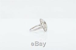 Antique 1920s $6000 2ct Old Euro Diamond VS H Platinum Filigree Ring