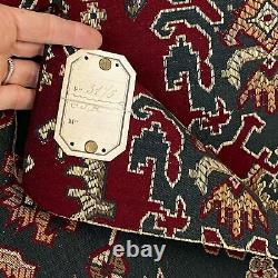 Antique 1926 old French Kilim Jacquard fabric sample UNUSED vintage upholstery