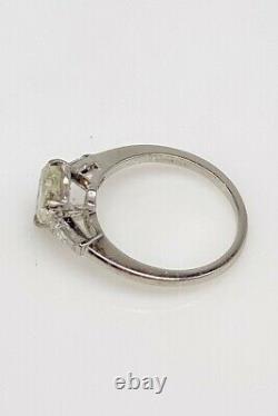 Antique 1930s $6000 DECO 1.32ct Old Heart Cut Diamond Platinum Wedding Ring RARE