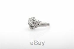 Antique 1930s DECO $12,000 2ct Old Euro VS I Diamond Platinum Wedding Ring Set