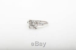 Antique 1940s $20,000 3ct Old Cut Diamond 14k White Gold Wedding Ring