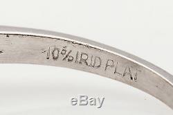Antique 1940s 4ct Old Cut Natural Blue Zircon Diamond Platinum Wedding Ring