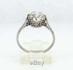 Antique 2.0ct Old European Cut Diamond & Platinum Engagement Ring Size 7.75