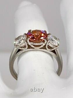 Antique $25,000 3.77ct Old Euro VVS Genuine PINK Diamond Platinum Wedding Ring