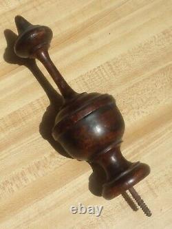 Antique 8 Turned Wood Grandfather Longcase Clock Finial Quite Nice! Old