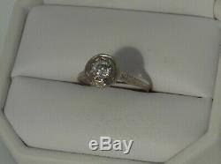 Antique Art Deco 0.52ct Old European Cut Diamond Platinum Engagement Ring Size 6