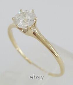 Antique Art Deco 0.69 ct Old European Cut Diamond Solitaire Engagement Ring GIA