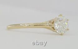 Antique Art Deco 0.69 ct Old European Cut Diamond Solitaire Engagement Ring GIA