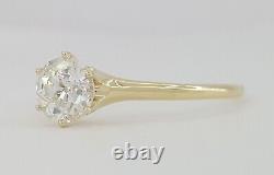 Antique Art Deco 0.69 ct Old European Cut Diamond Solitaire Engagement Ring GIA