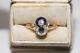 Antique Art Deco 18k Gold Natural Old Cut Diamond And Sapphire Ring