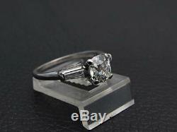 Antique Art Deco GIA 1.21ct Old Mine Cut Diamond Engagement Platinum Ring