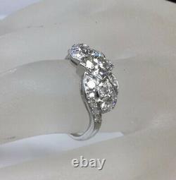 Antique Art Deco Old European Cut Diamond Engagement Ring Solid Platinum