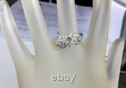 Antique Art Deco Old European Cut Diamond Engagement Ring Solid Platinum