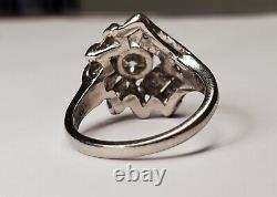 Antique Art Deco Old European Cut Diamond Ring In Platinum Size 7 $5841