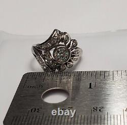 Antique Art Deco Old European Cut Diamond Ring In Platinum Size 7 $5841