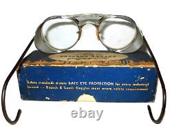Antique Bausch and Lomb Goggles RayBan Safety Glasses Vtg Old Mesh Spectacles