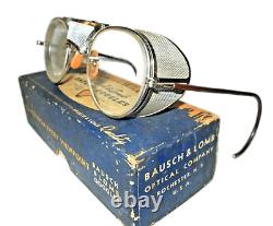 Antique Bausch and Lomb Goggles RayBan Safety Glasses Vtg Old Mesh Spectacles