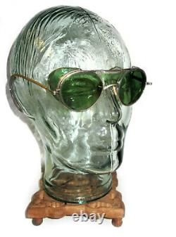 Antique Bausch and Lomb Green Goggles Safety Glasses Vtg Old Cool Pre RayBan BL