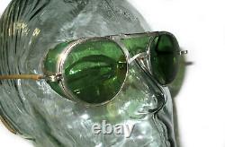 Antique Bausch and Lomb Green Goggles Safety Glasses Vtg Old Cool Pre RayBan BL