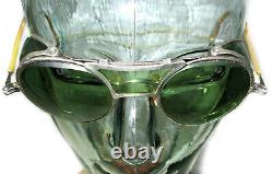 Antique Bausch and Lomb Green Goggles Safety Glasses Vtg Old Cool Pre RayBan BL