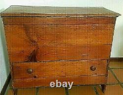 Antique Blanket Chest American Pine Trunk Primitive Very Old Rare