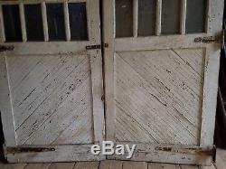 Antique Carriage Door set #1 measure 96 x 96 overall vtg. Barn, garage old paint