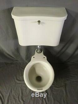 Antique Ceramic White Porcelain JL Mott Latona Toilet Kidney Tank Old Vtg 23-20E