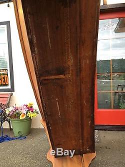Antique Church Pew Pennsylvania Vintage Carved Ornate Wood Old Curved Bench Seat