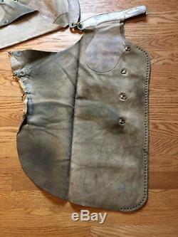 Antique Cowboy Chaps Vintage Old West Leather Cowboy Chaps Buckskin Studs 1920's