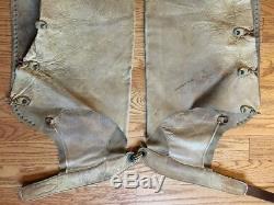 Antique Cowboy Chaps Vintage Old West Leather Cowboy Chaps Buckskin Studs 1920's