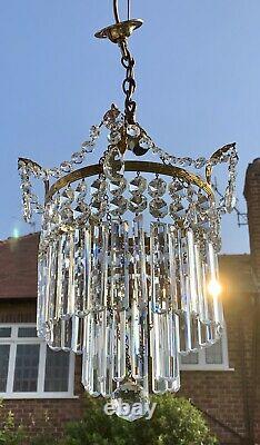 Antique Crystal Chandelier Stunning Old Excellent Quality